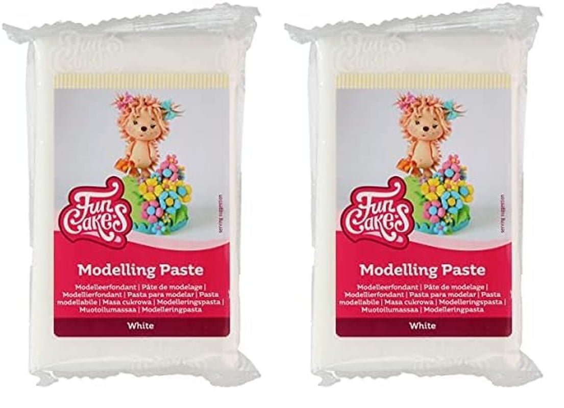 FunCakes Modelleerpasta Wit: Perfect voor het modelleren van figuren, caketops en ruches. Sterk, soepel en soepel. Halal, koosjer en glutenvrij. 250 gr. (pak van 2) Naty Shop Witte suikerpasta 250 gram (pak van 2)