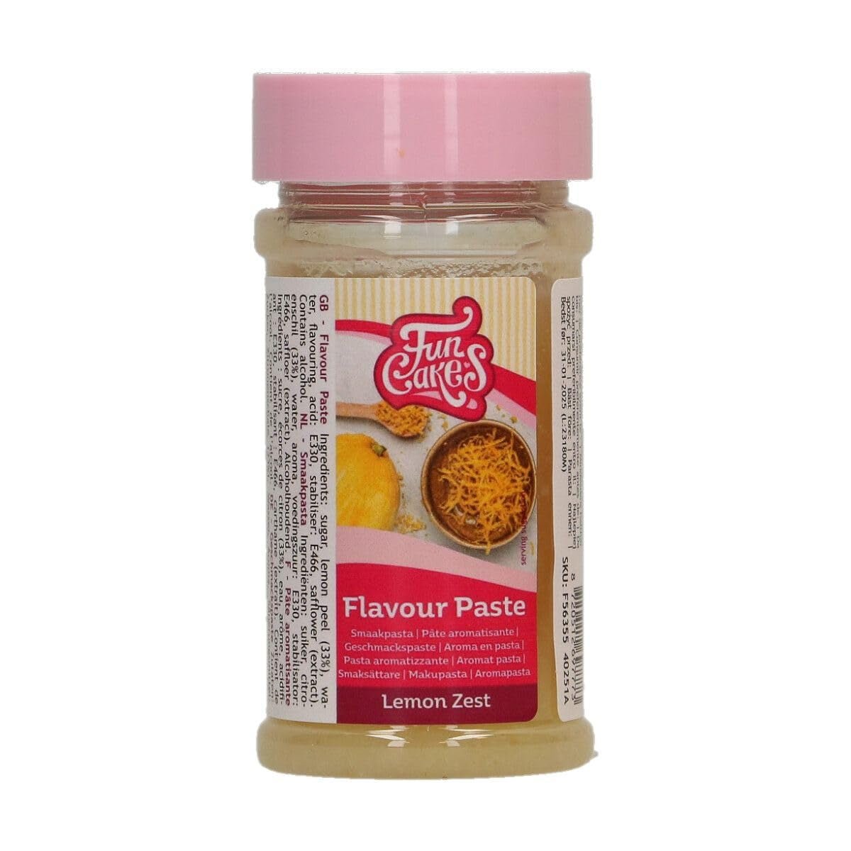 FunCakes citroenschil smaakpasta: voedselaroma, heerlijke smaak, goed voor het decoreren van taarten, geschikt voor gebak en vullingen. 100 gr. Naty Shop Standaardtitel suikerpasta