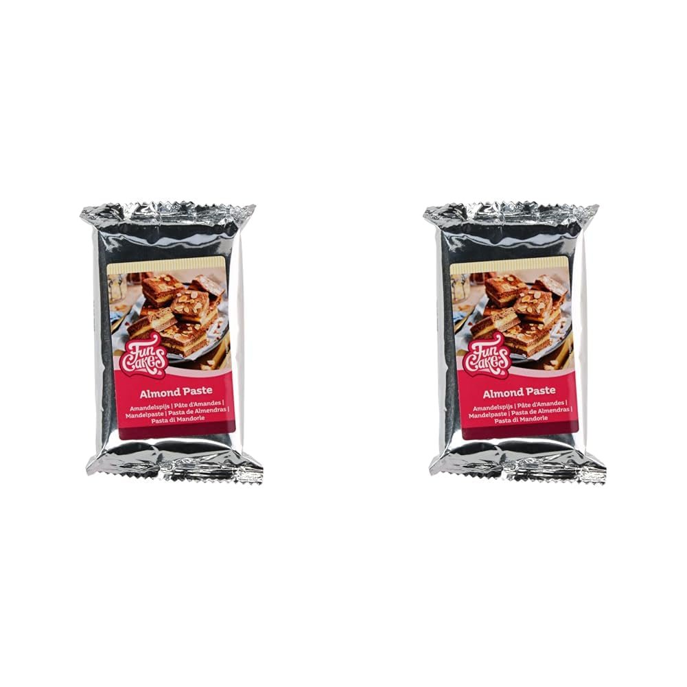 FunCakes amandelspijs (1:1): Heerlijke smaak, fijne textuur, makkelijk smeerbaar, amandelspijs, perfect voor taarten en koekjes. Halal en glutenvrij. 250 g (pak van 2) Naty Shop suikerpasta 250 gram (pak van 2)