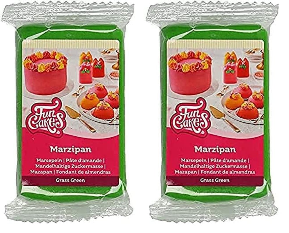 FunCakes Amandelsuikerpasta (Nederlandse Marsepein) Grasgroen: Makkelijk in gebruik en soepel, perfect voor het decoreren van taarten, halal, koosjer en glutenvrij 250g (2-pack) Naty Shop Grasgroen Suikerpasta 250G (2-pack)