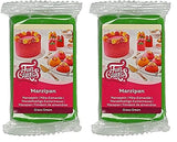 FunCakes Amandelsuikerpasta (Nederlandse Marsepein) Grasgroen: Makkelijk in gebruik en soepel, perfect voor het decoreren van taarten, halal, koosjer en glutenvrij 250g (2-pack) Naty Shop Grasgroen Suikerpasta 250G (2-pack)