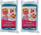 FunCakes Amandelsuikerpasta (Nederlandse Marsepein) Aqua Blue: Gemakkelijk in gebruik en soepel, perfect voor het decoreren van taarten, Halal, Kosher en Glutenvrij 250g (2 Pak) Naty Shop Suikerpasta 250 G (2 Pak) Marsepein