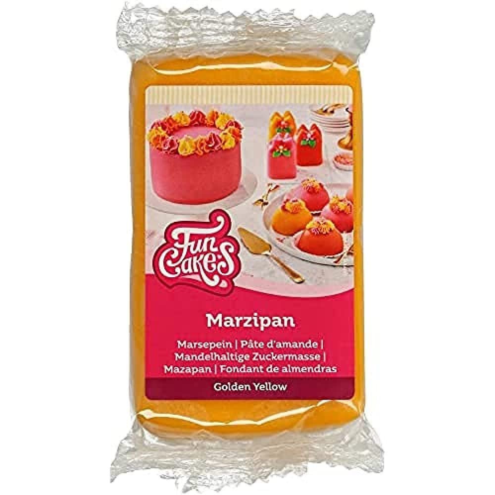 FunCakes Amandelsuikerpasta (Hollandse Marsepein) Goudgeel: Makkelijk in gebruik en soepel, perfect voor het decoreren van taarten, halal, koosjer en glutenvrij. 250 gr. Naty Shop Standaardtitel suikerpasta