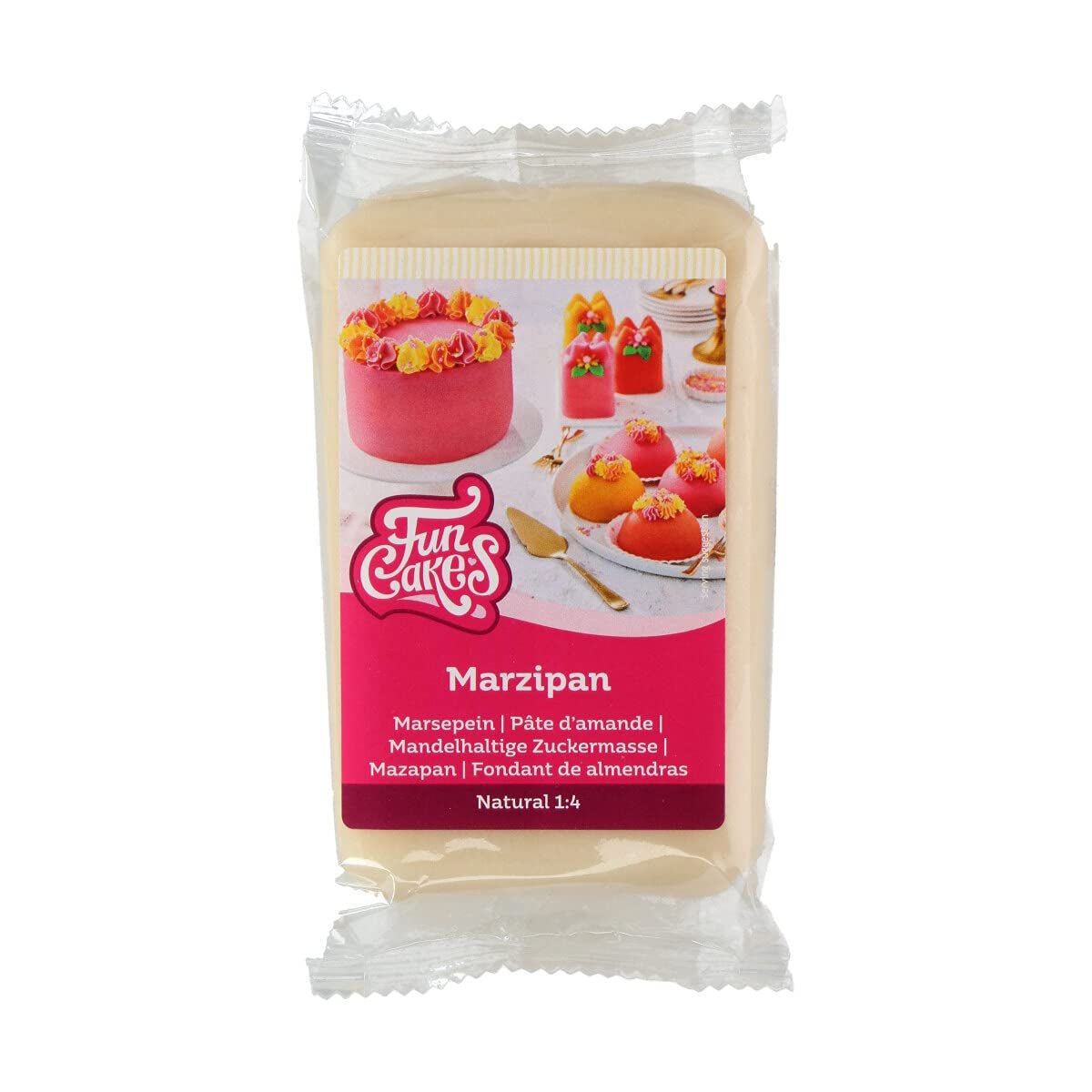 FunCakes Amandelsuikerpasta (Nederlandse Marsepein) Natuurlijk (1:4): Klaar om te rollen, Gemakkelijk te gebruiken, Perfect voor het decoreren van taarten, Halal, Kosher en Glutenvrij. 250 g, medium Suikerpasta Naty Shop Standaardtitel