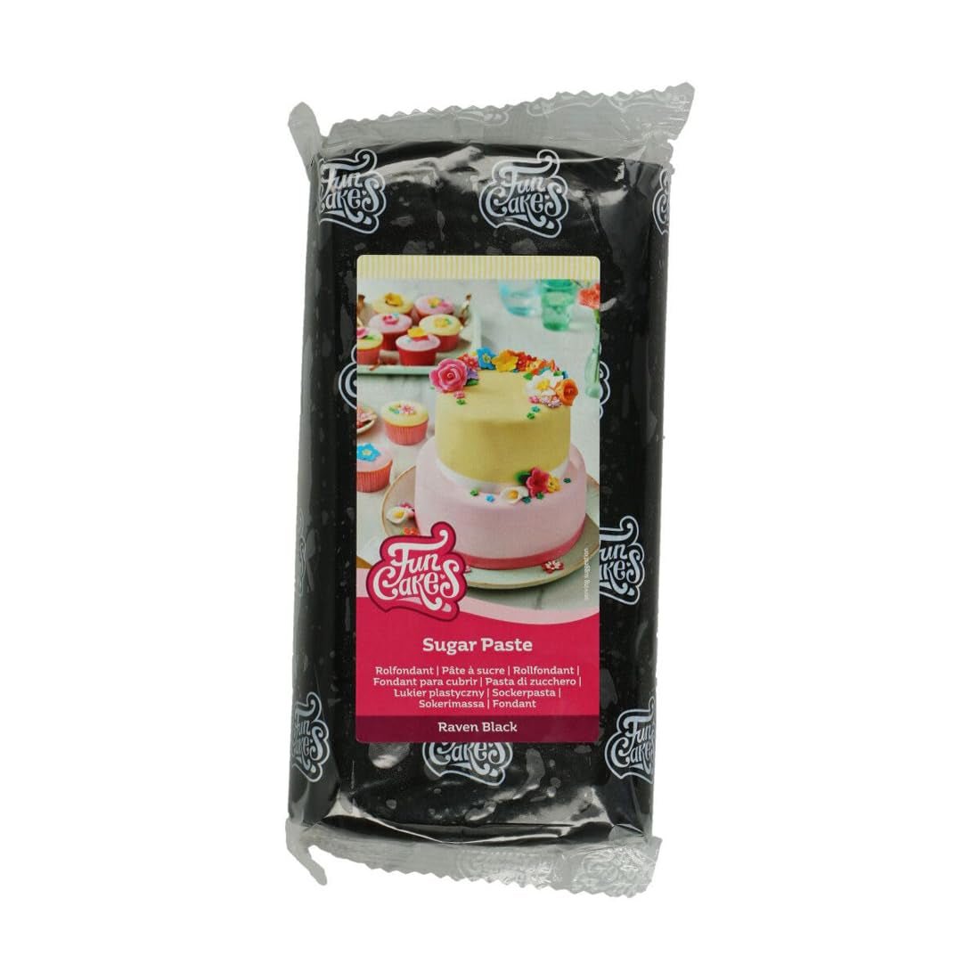 FunCakes Raven Zwart Rolfondant: Gemakkelijk te gebruiken, soepel, flexibel, zacht en buigzaam, perfect voor taartversiering, halal, koosjer en glutenvrij. 1 kg (pak van 2) Naty Shop Raven zwarte suikerpasta 1 kg