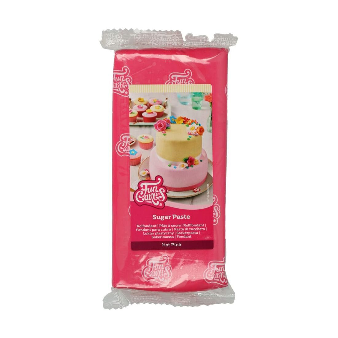 FunCakes Rolfondant Hot Pink: Makkelijk in gebruik, soepel, flexibel, zacht en buigzaam, perfect voor het decoreren van taarten. Glutenvrij. 1 kg Naty Shop Standaardtitel suikerpasta