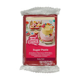 FunCakes robijnrode fondantrol: eenvoudig in gebruik, soepel, flexibel, zacht en buigzaam, perfect voor het versieren van taarten, halal, koosjer en glutenvrij, 250g Suikerpasta Naty Shop Standaardtitel