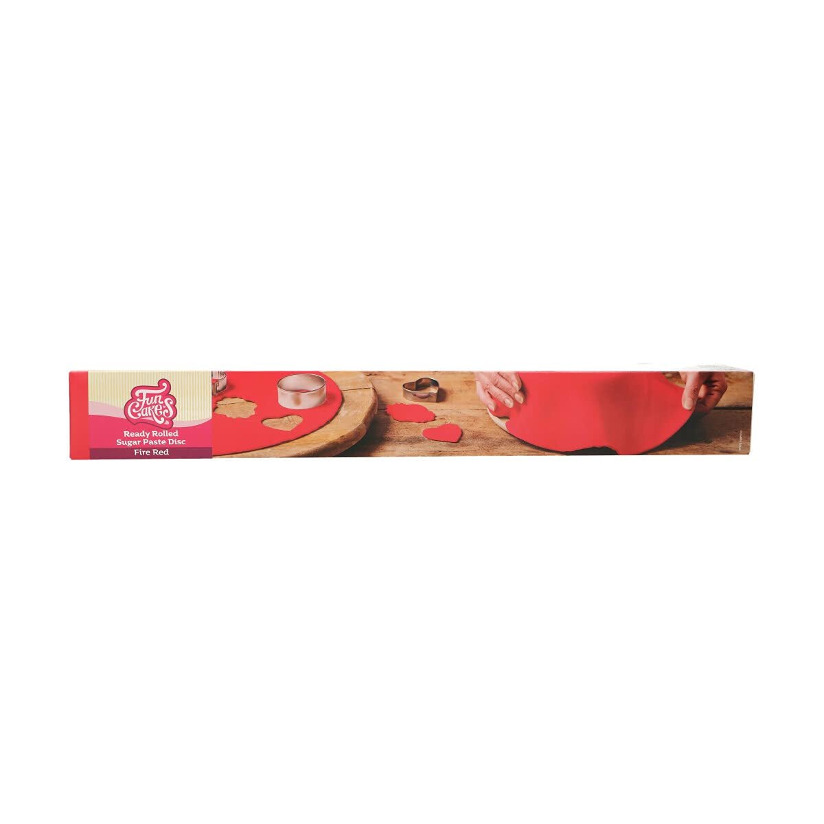 FunCakes Rolfondantschijf Raven Zwart: Heerlijke Vanillesmaak, 430g & Rolfondantschijf Vuurrood: Heerlijke Vanillesmaak, Al opgerold, Gemakkelijk te gebruiken, 430g Naty Shop Suikerpasta