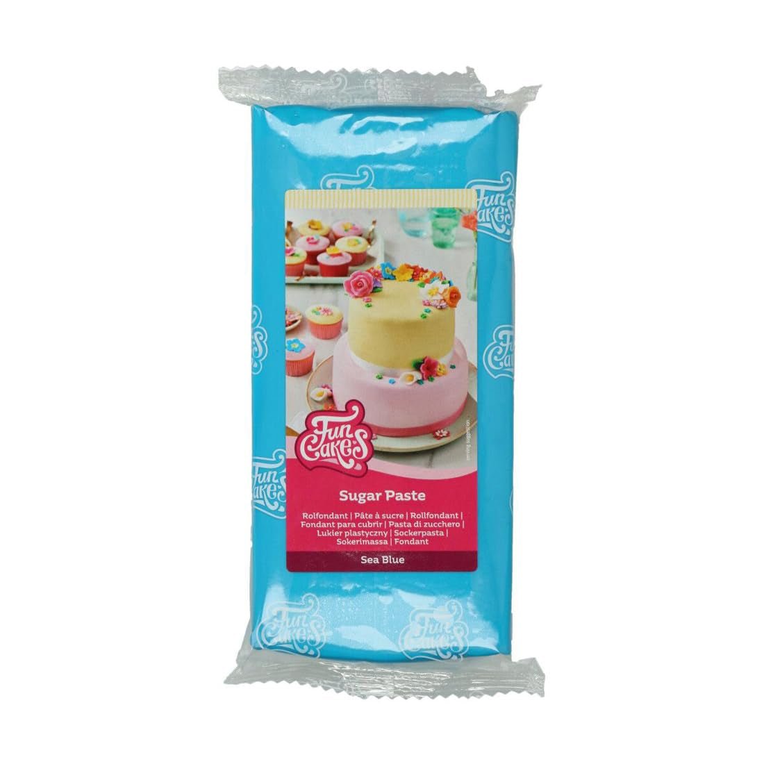 FunCakes Zeeblauw Rolfondant: Gemakkelijk te gebruiken, glad, flexibel, zacht en buigzaam, perfect voor het versieren van taarten, halal, koosjer en glutenvrij. 1 kg Naty Shop Standaardtitel suikerpasta
