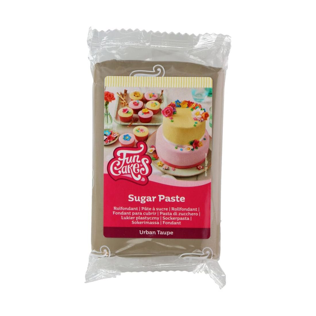 FunCakes Urban Taupe gelamineerde fondant, gemakkelijk te gebruiken, glad, flexibel, zacht en flexibel, perfect voor taartdecoratie, halal, koosjer en glutenvrij, 250 g verpakking 1 Naty Shop suikerpasta