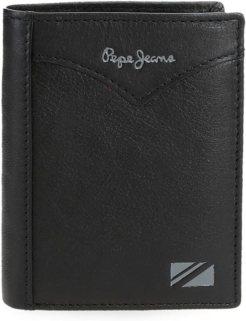 Pepe Jeans Jack Verticale Portemonnee met Portemonnee, One Size Herenportemonnee Naty Shop Zwart