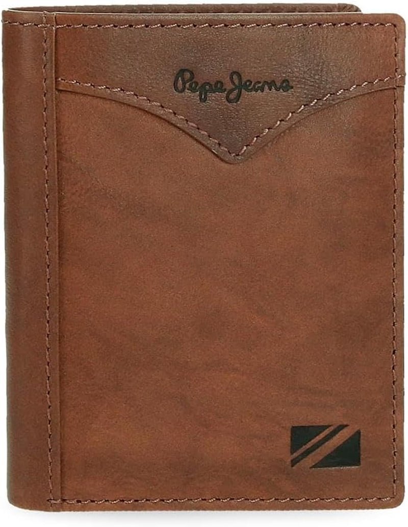Pepe Jeans Jack Verticale Portemonnee met Portemonnee, One Size Herenportemonnee Naty Shop Bruin
