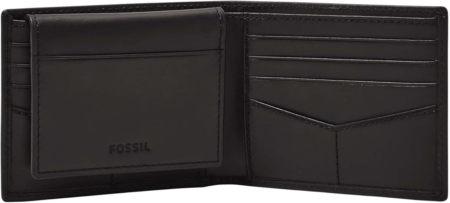 Fossil Derrick RFID-blokkerende lederen tweevoudige paspoorthouder voor heren met afneembare kaarthouder Herenportemonnee Naty Shop