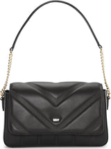 DKNY Dames schoudertas met klep Zwart/Geel Tassen Dames Naty Shop Standaardtitel