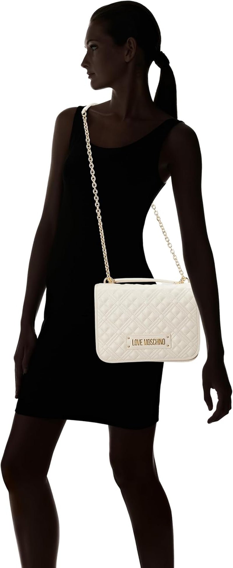 Love Moschino damesschoudertas, witte Naty Shop damestassen