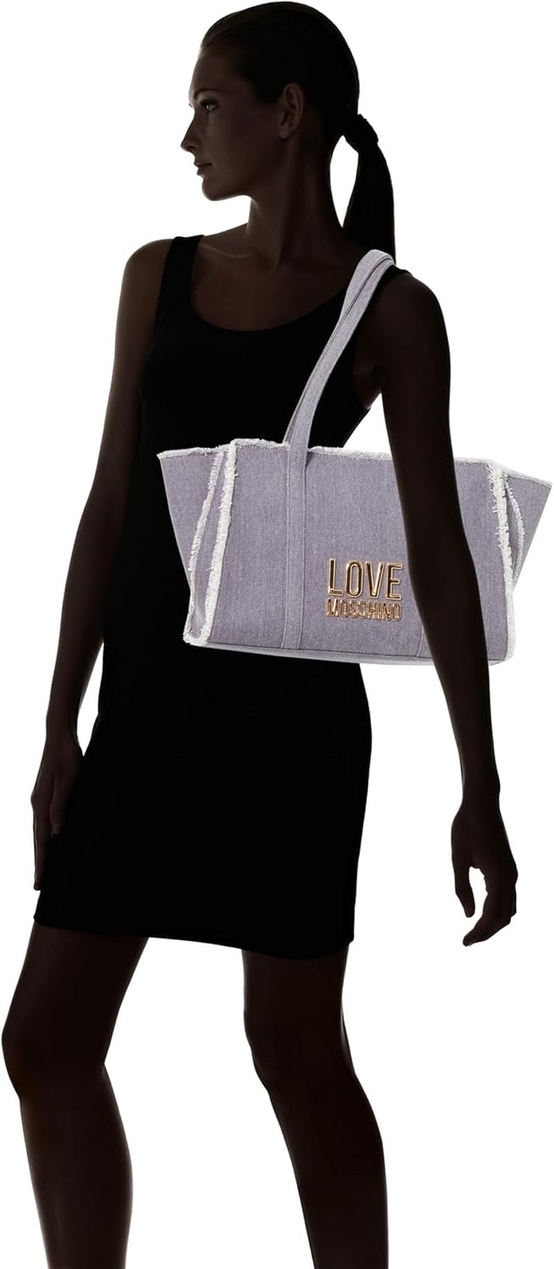 Love Moschino damesschoudertas, denim schoudertas, denim damestassen Naty Shop
