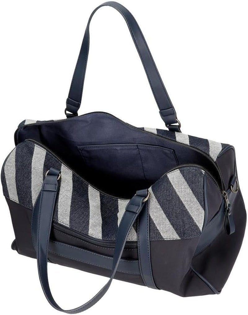 Pepe Jeans Celine reistas, blauw, 40 x 25 x 20 cm, polyester, met details van kunstleer, 20 l, van Joumma Bags, blauw, reistas, bagage en reisbenodigdheden Naty Shop