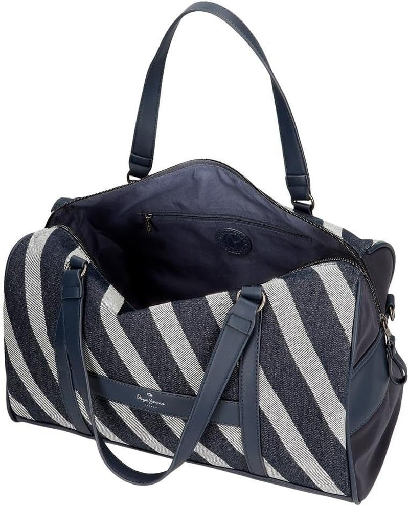 Pepe Jeans Celine reistas, blauw, 40 x 25 x 20 cm, polyester, met details van kunstleer, 20 l, van Joumma Bags, blauw, reistas, bagage en reisbenodigdheden Naty Shop