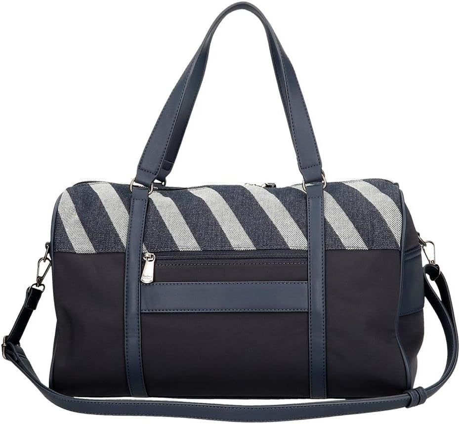 Pepe Jeans Celine reistas, blauw, 40 x 25 x 20 cm, polyester, met details van kunstleer, 20 l, van Joumma Bags, blauw, reistas, bagage en reisbenodigdheden Naty Shop