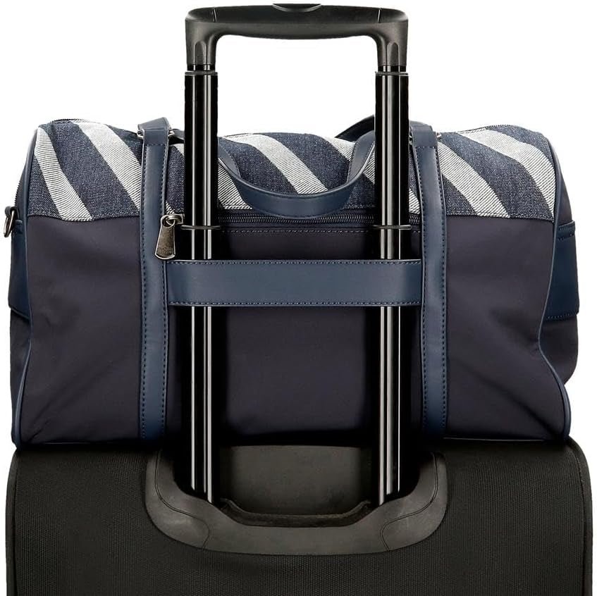 Pepe Jeans Celine reistas, blauw, 40 x 25 x 20 cm, polyester, met details van kunstleer, 20 l, van Joumma Bags, blauw, reistas, bagage en reisbenodigdheden Naty Shop