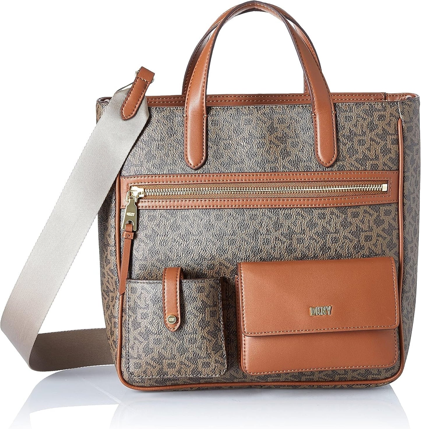 DKNY Zyon Messenger-draagtas voor dames, mokka/karamel, one size tassen Dames Naty Shop Standaardtitel