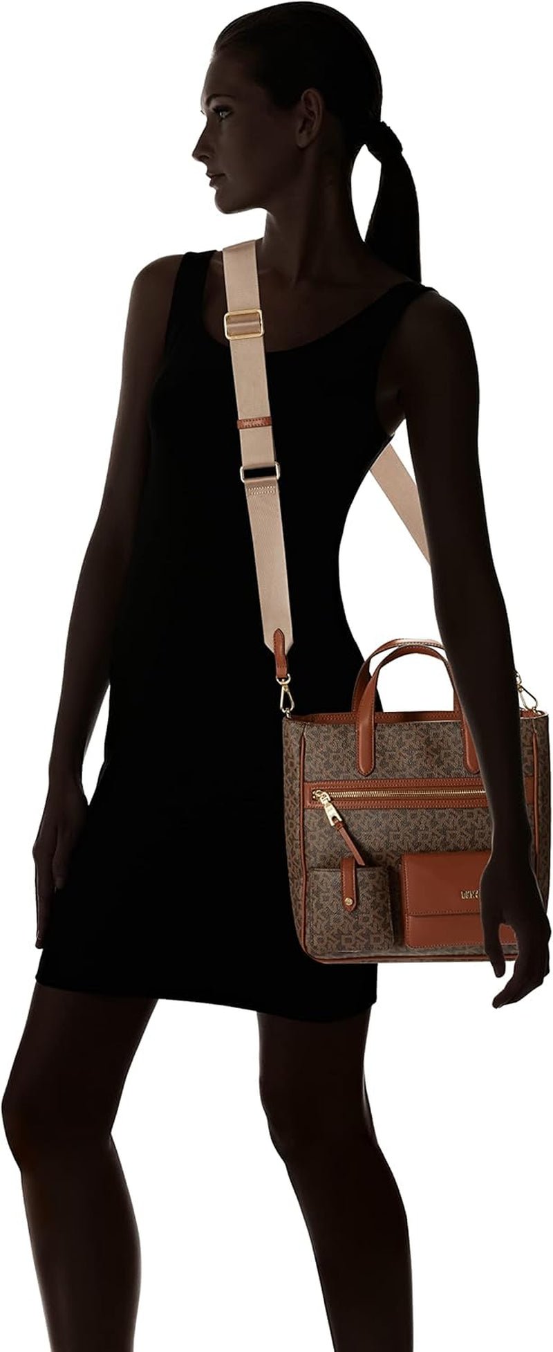 DKNY Zyon Messenger-draagtas voor dames, mokka/karamel, damestassen in één maat Naty Shop