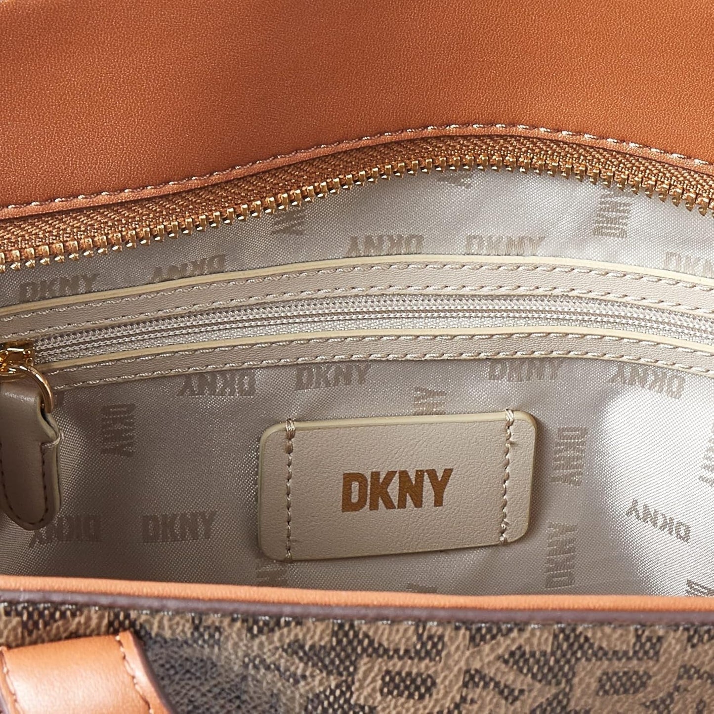 DKNY Zyon Messenger-draagtas voor dames, mokka/karamel, damestassen in één maat Naty Shop