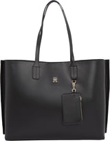 Tommy Hilfiger Distinct draagtas met ritssluiting voor dames, zwart, levensgrote tassen dames Naty Shop standaardtitel