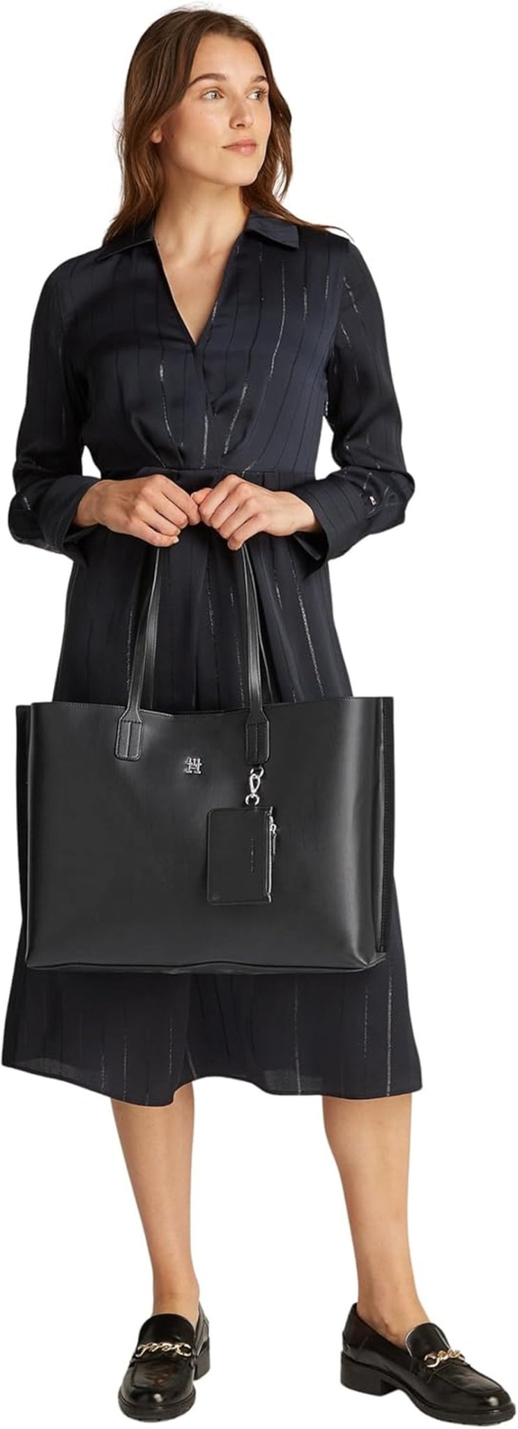 Tommy Hilfiger Distinct draagtas met ritssluiting voor dames, zwart (zwart), full size Naty Shop damestassen