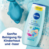 Douchegel, shampoo en conditioner NIVEA KIDS 3in1, verzorging en reiniging voor kinderen met magische appelgeur, extra milde, zeepvrije verzorging voor kinderhaar en huid (250 ml) Kinderen - Bad- en huidverzorging Naty Shop