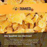 Gekonfijte gember in stukjes 1 kg | Gedehydrateerde gedroogde vruchten Geglazuurde gemberschijfjes | Gesneden gekonfijte gember | Gezoete gedroogde bladeren | IDEAAL voor recepten | Vegetariërs en veganisten. Naty Shop gedehydrateerde producten