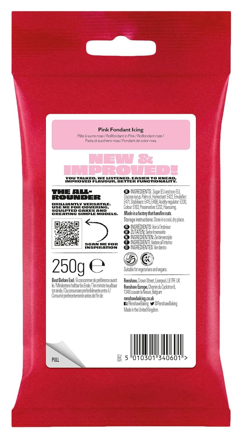 Gips Fondant voor taart Regalice Suikerpasta, klaar om te rollen 250g ROZE Suikerpasta Naty Shop