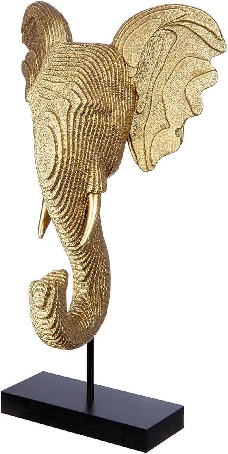 GILDE Deko große Figur Skulptur XXL - zilveren decoratieve sculptuur van aluminium kleur: zilver - woonkamerdecoratie jubileumcadeau hoogte 114 cm Beeldjes en sculpturen Naty Shop Goud, zwart Hoogte 46 cm