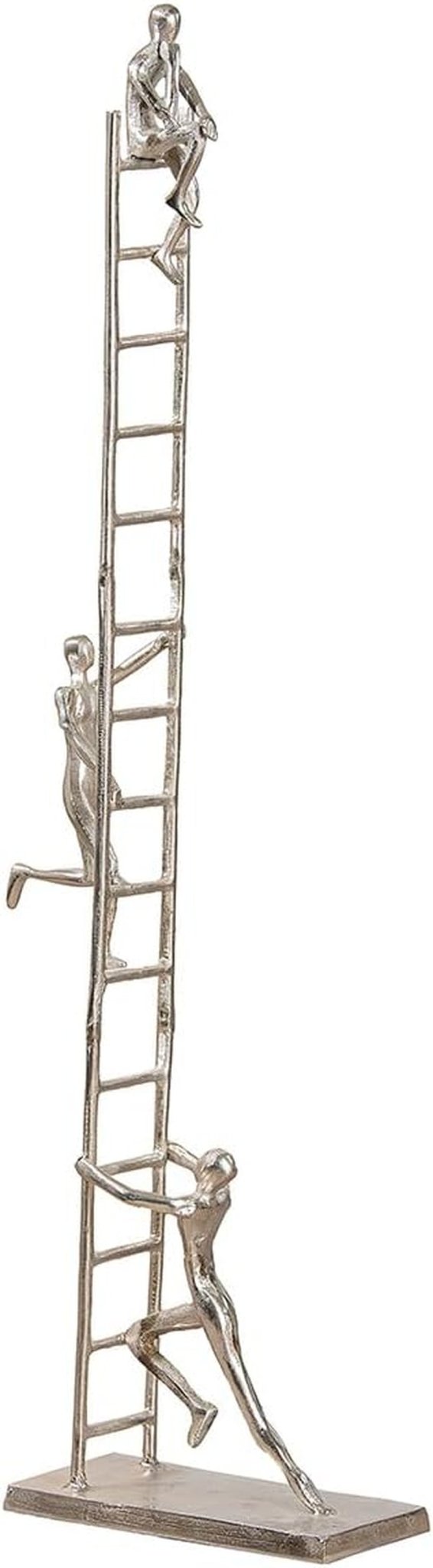 GILDE Deko große Figur Skulptur XXL - zilveren decoratieve sculptuur gemaakt van aluminium kleur: zilver - woonkamerdecoratie verjaardagscadeau hoogte 114 cm Beeldjes en sculpturen Naty Shop