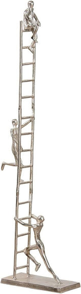 GILDE Deko große Figur Skulptur XXL - zilveren decoratieve sculptuur gemaakt van aluminium kleur: zilver - woonkamerdecoratie verjaardagscadeau hoogte 114 cm Beeldjes en sculpturen Naty Shop