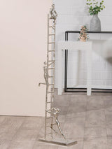 GILDE Deko große Figur Skulptur XXL - zilveren decoratieve sculptuur van aluminium kleur: zilver - woonkamerdecoratie jubileumcadeau hoogte 114 cm Beeldjes en sculpturen Naty Shop zilver Hoogte 114 cm