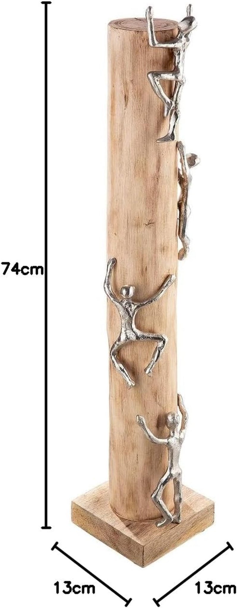 GILDE Decoratieve sculptuur figuur XL - hoog Aluminium, gekleurd natuurlijk hout - Hoogte 74 cm Beeldjes en sculpturen Naty Shop
