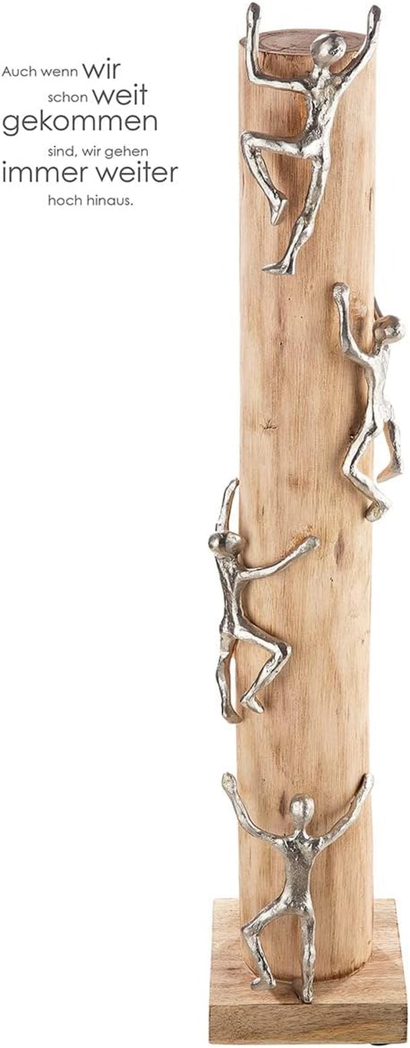 GILDE Decoratieve sculptuur figuur XL - hoog Aluminium, gekleurd natuurlijk hout - Hoogte 74 cm Beeldjes en sculpturen Naty Shop