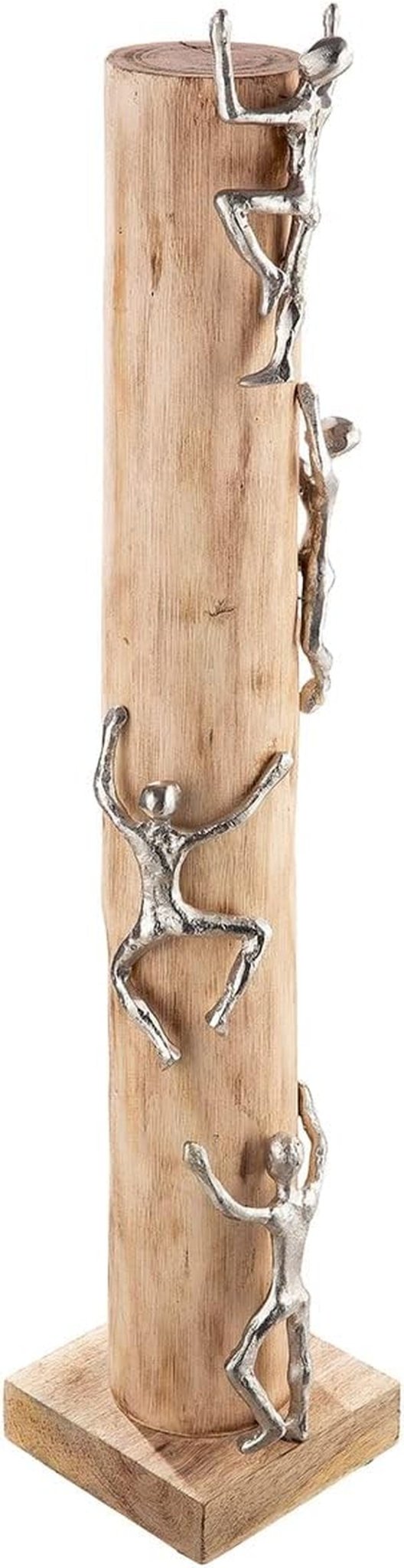 GILDE Decoratieve sculptuur figuur XL - hoog Aluminium, gekleurd natuurlijk hout - Hoogte 74 cm Beeldjes en sculpturen Naty Shop
