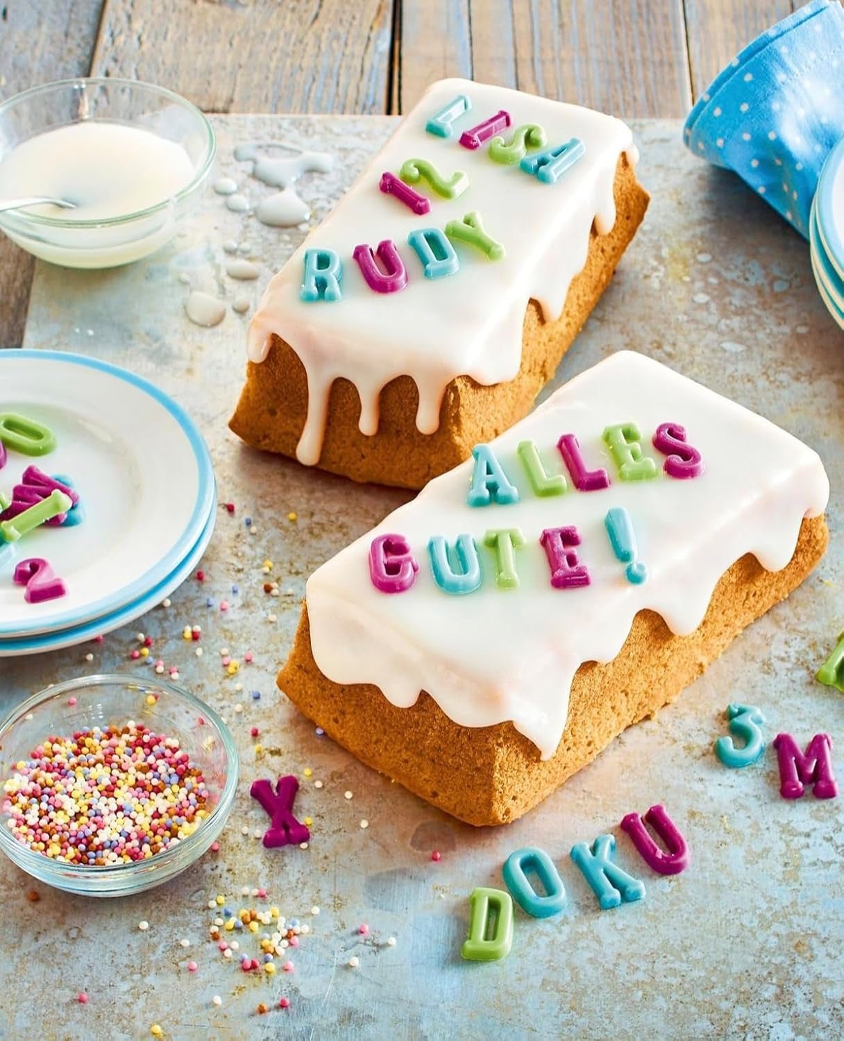 Kant-en-klaar RUF-glazuur, kan onmiddellijk worden gebruikt zonder te mengen, glazuur voor koekjes en cakes, als basissuikerglazuur of voor kleur- en smaakstoffen, 1 x 150 g (pak van 4) Naty Shop Suikerpasta