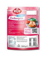 Kant-en-klaar RUF-glazuur, kan onmiddellijk worden gebruikt zonder te mengen, glazuur voor koekjes en cakes, als basissuikerglazuur of voor kleur- en smaakstoffen, 1 x 150 g (pak van 4) Naty Shop Suikerpasta