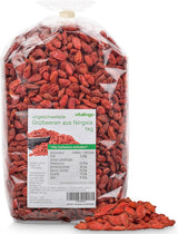 Gojibessen - 1 kg gedroogde en ongezwavelde gojibessen uit een van de best groeiende regio's ter wereld, Ningxia China Gedroogde producten Naty Shop Standaard titel