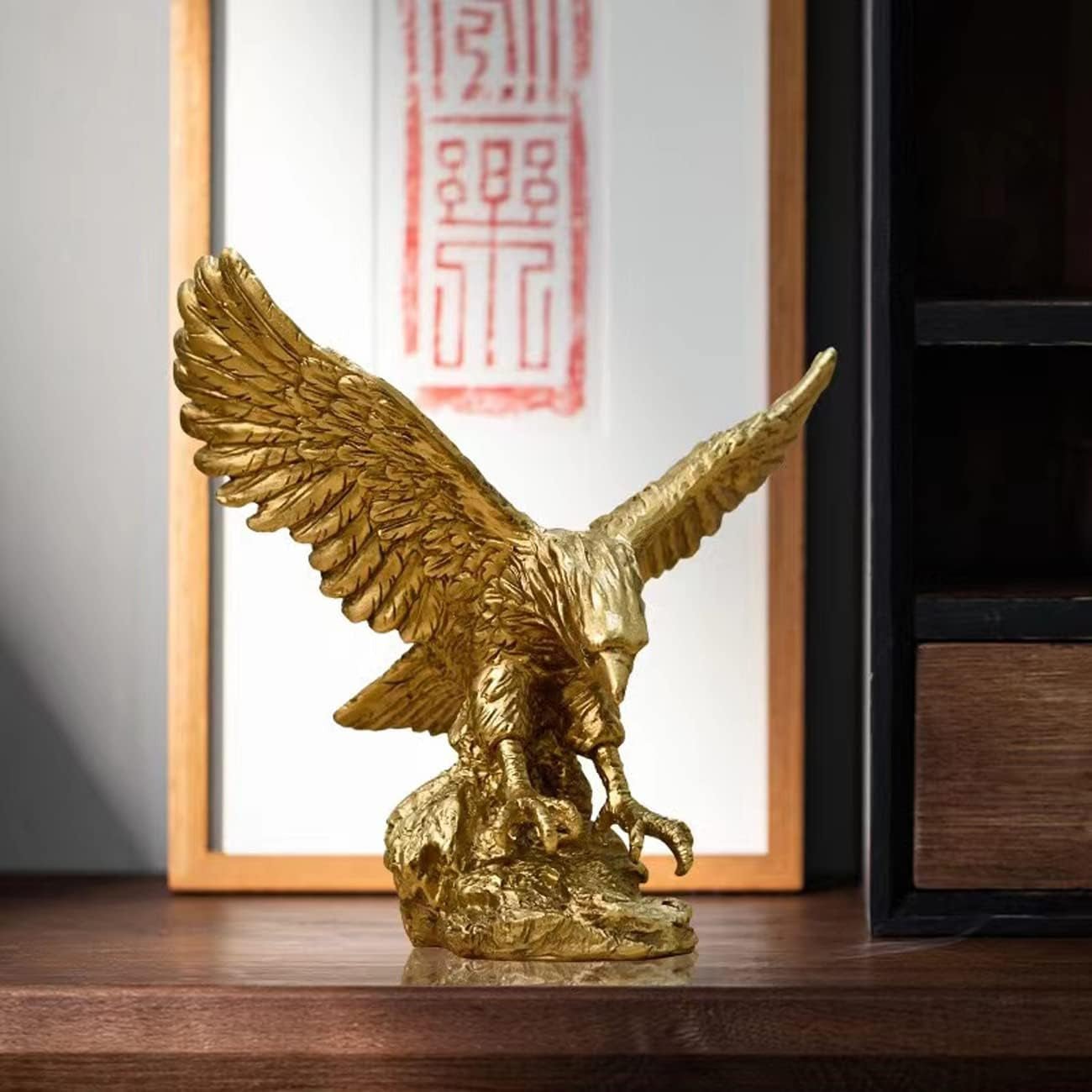 Steenarend Hars Ornamenten Standbeeld, Steenarend Sculptuur Modern Thuiskantoor Beeldje Decor Desktop Decoratie (Gouden 1) Beeldjes en sculpturen Naty Shop
