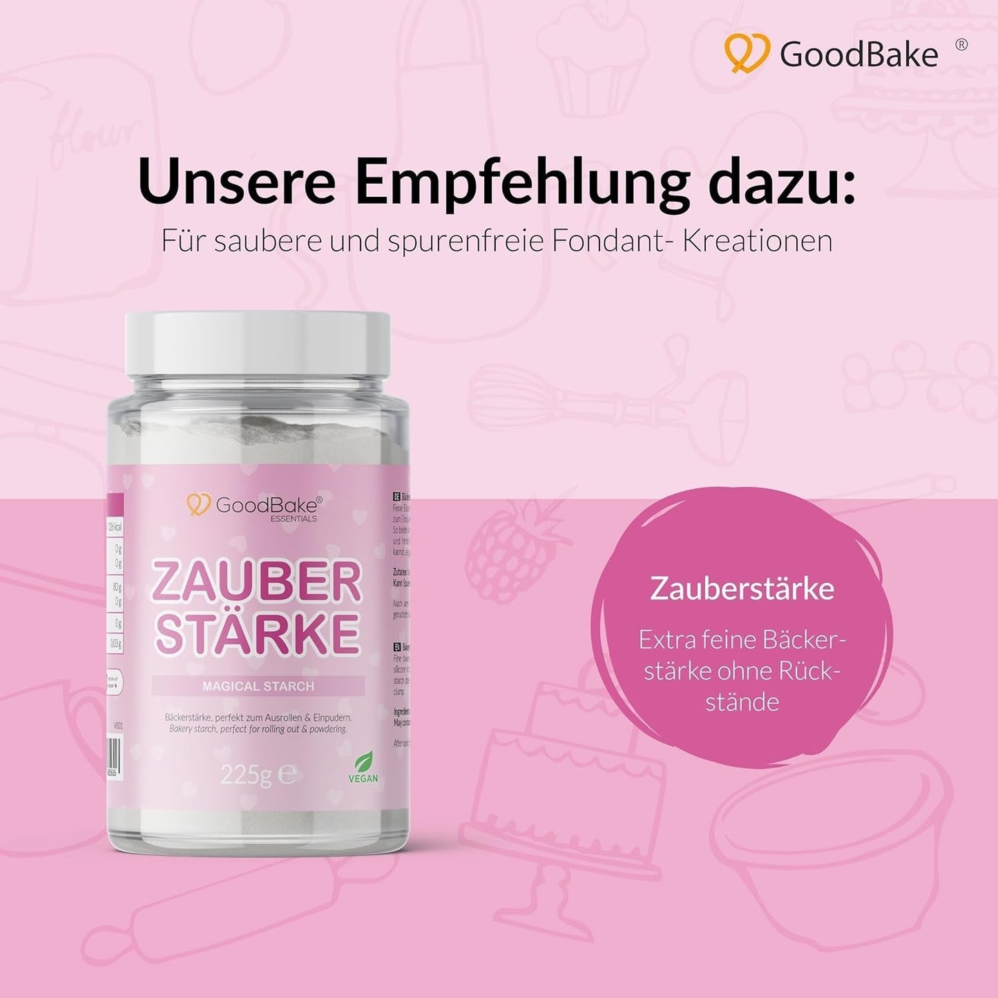 GoodBake zwarte fondant 500g, rolfondant voor het bekleden, vormen, decoreren van taarten, figuren, suikerbloemen en meer, palmolievrij, veganistisch, glutenvrij Suikerpasta Naty Shop