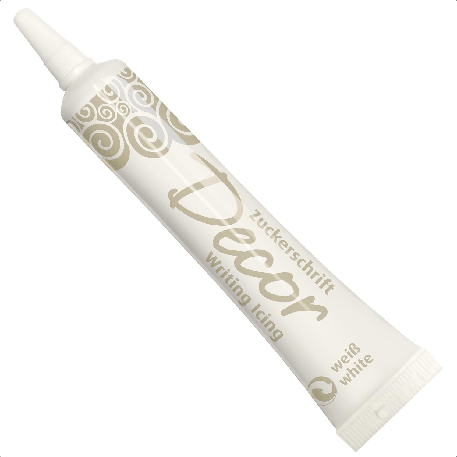 Günthart BackDecor 25 g WITTE suikerletters voor elk dessert in witte suikerkleur voor prachtige letters en designs, 1 pakje (25 g) Suikerpasta Naty Shop