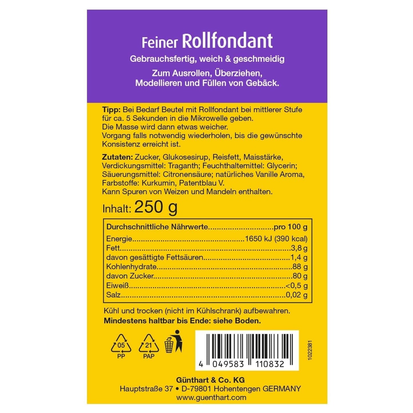 Günthart BackDecor 250 fondant groen, 100% veganistisch, palmolievrij, scheurvast om taarten en gebak te bedekken, geschikt voor modelleren, 1 pakje (1 x 250 g) Naty Shop Suikerpasta