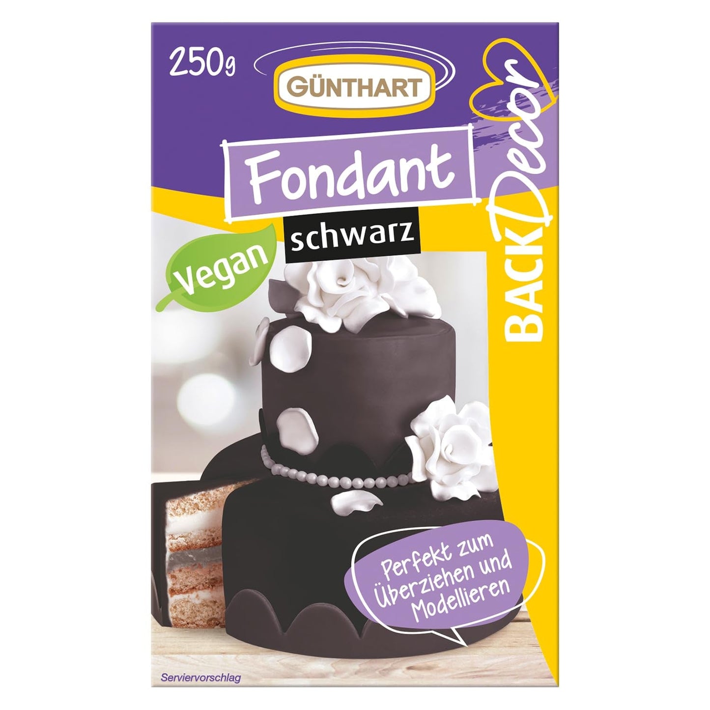 Günthart BackDecor 250 Groene Fondant 100% Veganistisch Palmolievrij Scheurbestendig om taarten en gebak te bedekken Geschikt voor het modelleren 1 Pak (1 x 250g) Naty Shop Suikerpasta 250G (1 Pak) Zwart