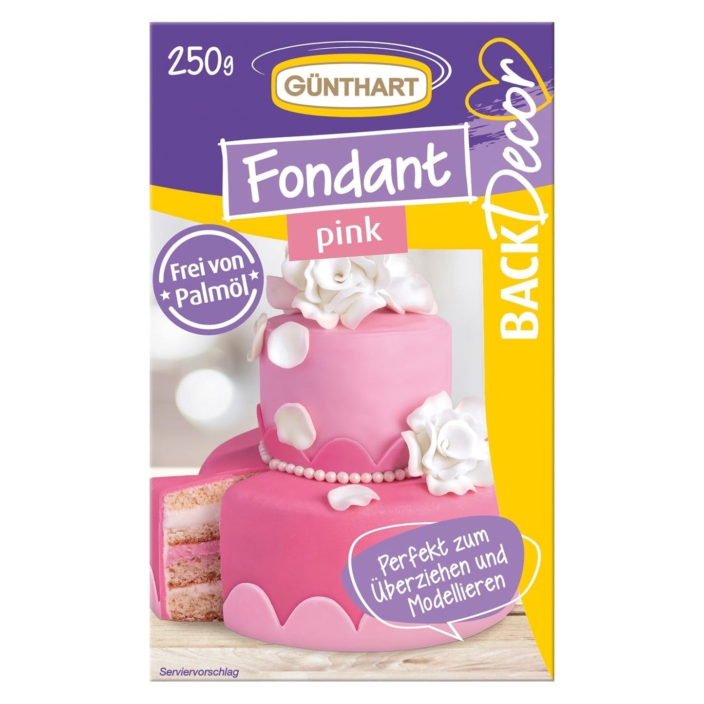 Günthart BackDecor 250 Groene Fondant 100% Veganistisch Palmolievrij Scheurbestendig om taarten en gebak te bedekken Geschikt voor het modelleren 1 Pak (1 x 250g) Naty Shop Suikerpasta 250G (1 Pak) Roze