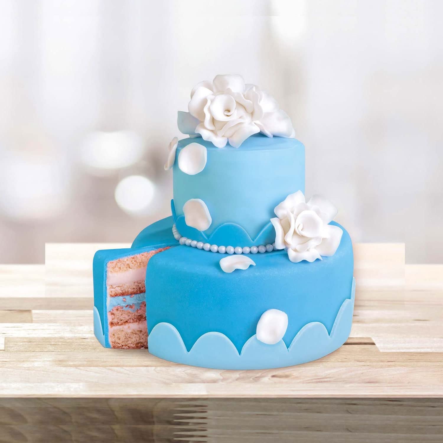 Günthart BackDecor 250 g blauwe fondant, 100% veganistisch, palmolievrij, scheurbestendig voor het bedekken van taarten en gebak, geschikt voor het modelleren, 3 stuks (1 x 250 g) Naty Shop suikerpasta