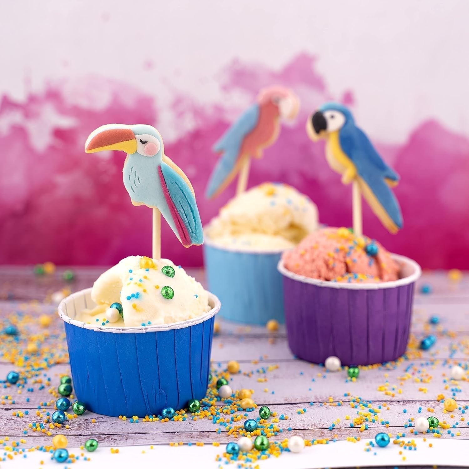 Günthart BackDecor 250 g blauwe fondant, 100% veganistisch, palmolievrij, scheurbestendig voor het bedekken van taarten en gebak, geschikt voor het modelleren, 3 stuks (1 x 250 g) Naty Shop suikerpasta